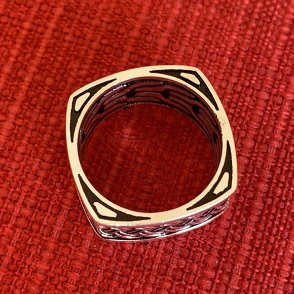 NEW 925 STERLING SILVER FANCY MEN’S WEDDING BAND - Picture 4 of 10